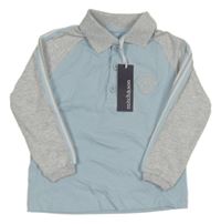 Nové - Světlemodro-šedé polo triko s nášivkou Mitch&Son