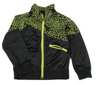 Černo-neonově žlutá sportovní propínací mikina H&M