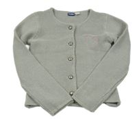 Světlešedý propínací svetr se srdíčkem Lupilu