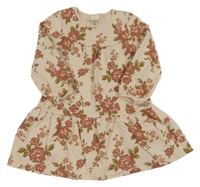 Světlerůžové květinové teplákové šaty Alana