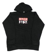 Černá mikina s nápisem a kapucí AWDis