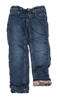 Tmavomodré podšité slim rifle H&M