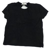 Černé crop žebrované tričko C&A