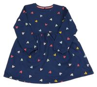 Tmavomodré teplákové šaty s barevnými srdíčky George