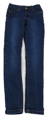 Tmavomodré elastické skinny rifle Zeeman 