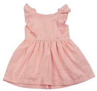 Světlerůžové šifonové šaty s volánky H&M