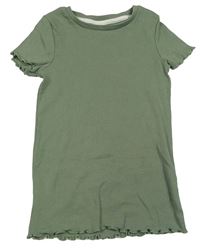 Khaki žebrované tričko Nutmeg