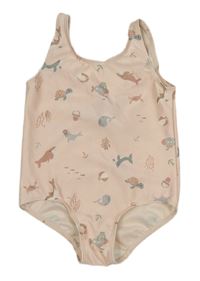 Světlerůžové jednodílné plavky s želvami a kraby H&M