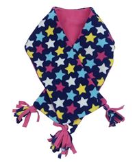 Tmavomodrá fleecová šála s hvězdami 