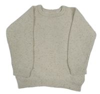 Světlebéžový melírovaný svetr 