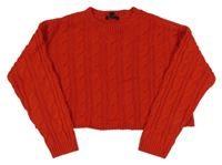 Červený crop svetr New Look