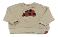 Béžová žebrovaná oversize mikina s beruškou George