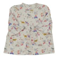 Bílo-barevné květované šaty Tu