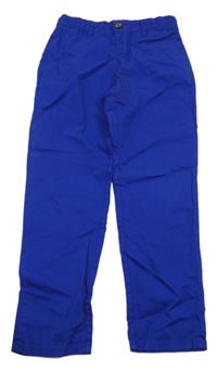 Safírové plátěné kalhoty H&M