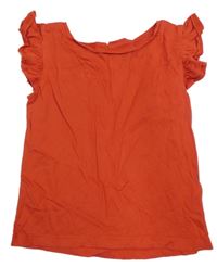 Červené tričko s volánky Tu