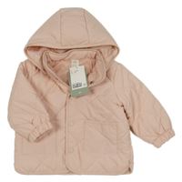 Nové - světlerůžová šusťáková prošívaná zateplená bunda s kapucí H&M