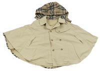 Béžové pončo s kapucí 