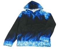 Modro-černá mikina s kapucí 