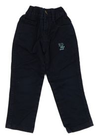 Tmavomodré tepkákové rifle s výšivkou 