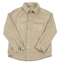 Světlebéžová manšestrová košilová bunda F&F