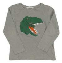 Šedé triko s dinosaurem H&M