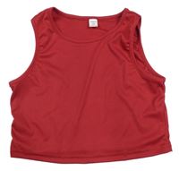 Vínový žebrovaný crop top Shein