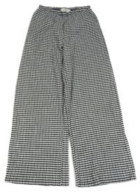 Černo-bílé kostkované palazzo kalhoty H&M