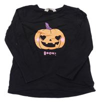 Černé triko s dýní H&M