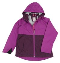 Purpurovo-lilková šusťáková funkční bunda s kapucí Quechua