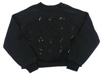 Černá crop mikina s flitry H&M