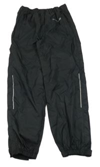 Černé šusťákové kalhoty s logem Trevolution