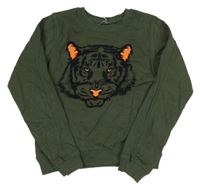 Khaki mikina s tygrem 