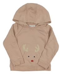 Starorůžová mikina se sobem a kapucí 