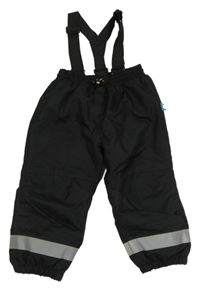 Černé šusťákové oteplovačky s odepínacími kšandami