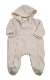 Světlerůžová fleecová teplá kombinéza s kapucí Jasper Conran 