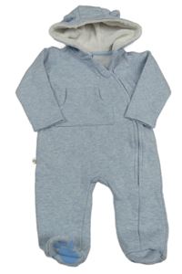 Světlemodrá tepláková kombinéza s kapucí 