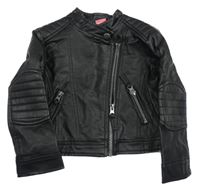 Černý koženkový crop křivák Kiki&Koko