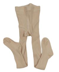 Světlerůžové žebrované punčocháče H&M