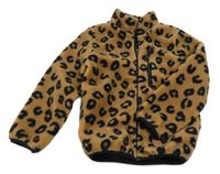 Béžovo-černá vzorovaná huňatá podšitá bunda H&M