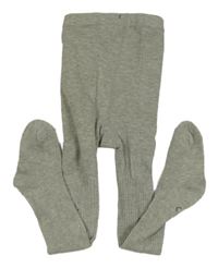 Šedé žebrované punčocháče 