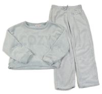 Nové - Světlemodré chlupaté pyžamo s nápisem Pink Republic