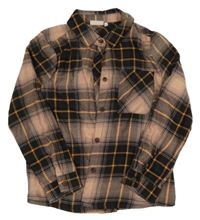 Černo-světlerůžovo-béžová kostkovaná halenka Only