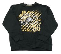 Černá mikina se lvem Bonprix