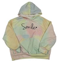 Barevná tónovaná mikina s nápisem a kapucí Shein 