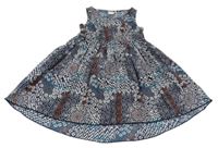 Tmavomodré lehké šaty se vzorem Nonstop