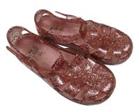 Růžové třpytivé gumové sandály F&F vel. 27