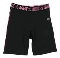 Černé sportovní elastické kraťasy s nápisy C&A vel. 176