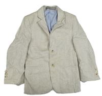 Šedé melírované lněné společenské sako Paisley of London