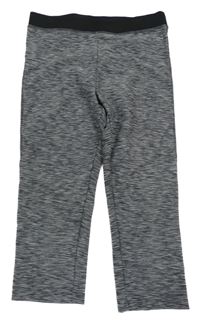 Šedo-černé melírované sportovní capri legíny H&M