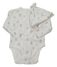 Nové - Smetanové body s tučňáky + čepice Early Days